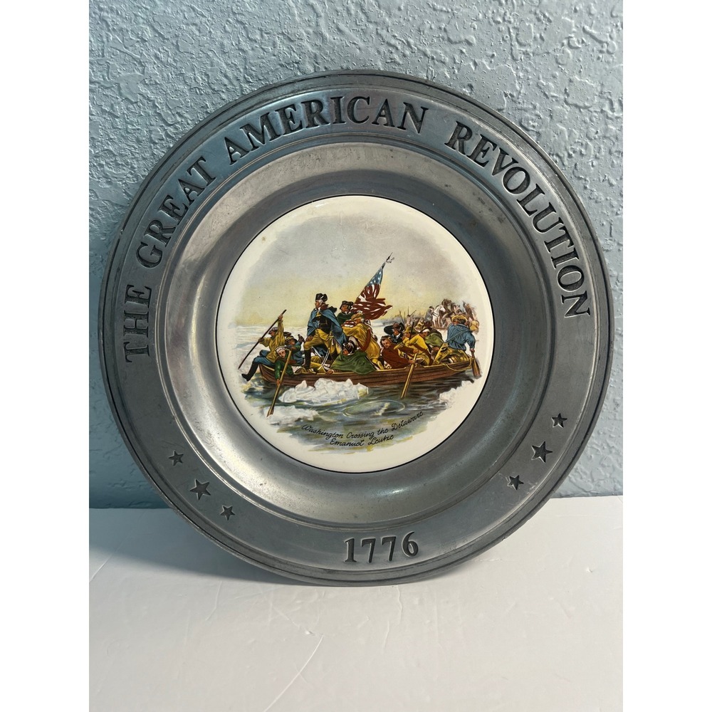 Canton Ohio Pewter Plate Washington Crossing the Delaware 1973